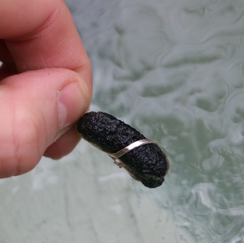 PERSEA - MOLDAVITE, SILVER PENDANT AG 925