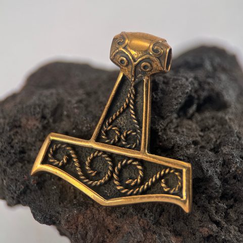 THOR HAMMER WITH THE FACE, BRONZE