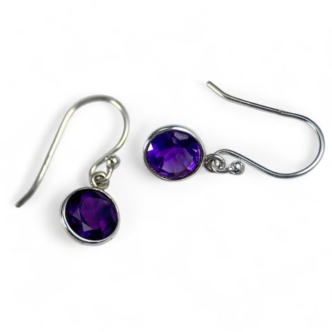 CLEOPATRA, SILVER EARRINGS, AMETHYST, AG 925/1000
