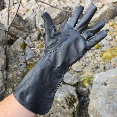 GANTS HISTORIQUES SHERMIRE EN CUIR, NOIRS