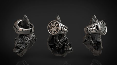 AEGISHJÁLMUR, WIKINGER RING, SILBER 925, 27G