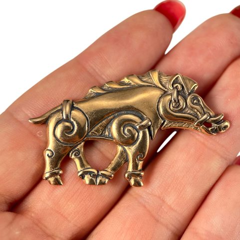 COLLACH - CELTIC BOAR PENDANT, BRONZE