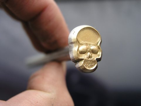SKULL, LEATHER STAMP