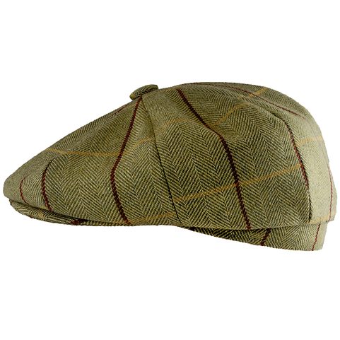 WOOL BLEND BAKER BOY HAT TWEED GREEN
