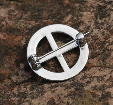 SUN CROSS, SILVER BROOCH