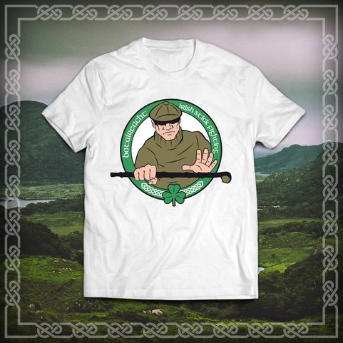 IRISH STICK FIGHTING, WHITE MEN'S T-SHIRT