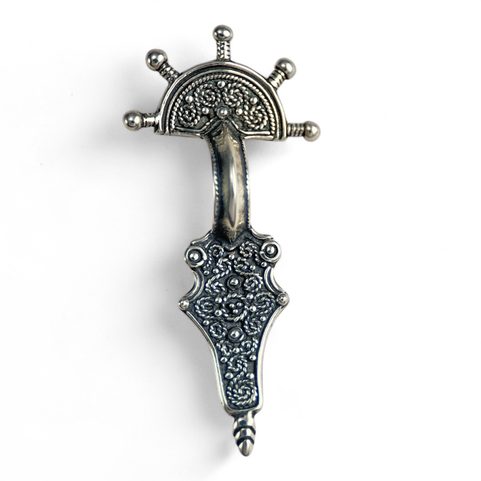 FIBULA - BRIDGE SLAVIC PENDANT, SERBIA, SILVER 925