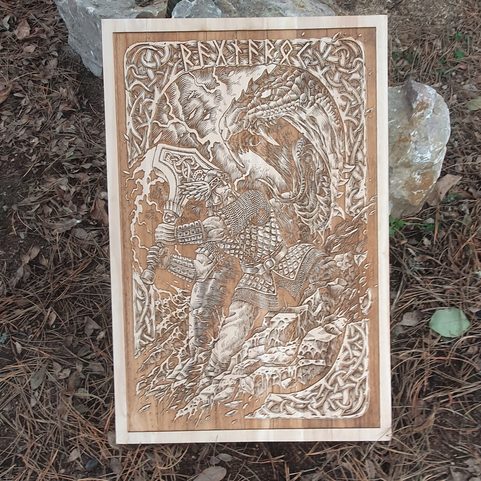 THOR - DÉCORATION MURALE, BOIS 46X70CM