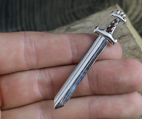 VIKING ÉPÉE, PENDENTIF - GRENADES, ARGENT