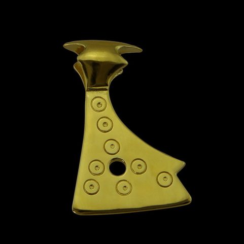 AXE OF PERUN, SLAVIC PENDANT, 14K GOLD