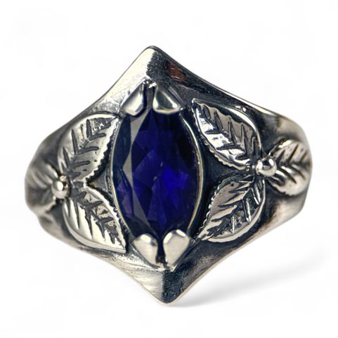 SHAMROCK, RING, IOLITE, STERLING SILVER