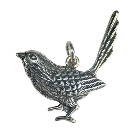 GREAT TIT BIRD, SILVER PENDANT