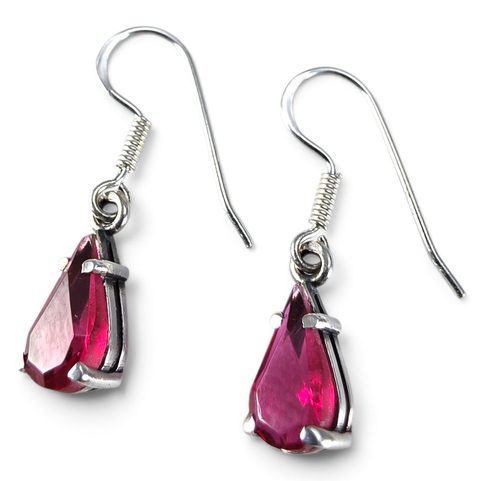 SILVER EARRINGS WITH GLASS STRIGA, STERLING SILVER 925