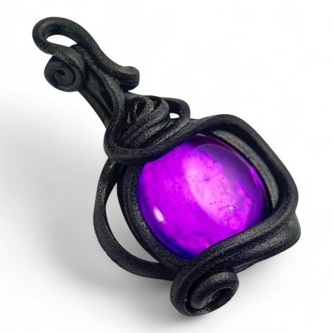 PENDENTIF EN VERRE VIOLET