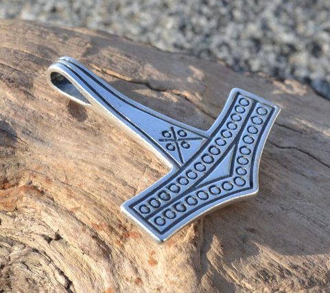 LARGE THOR'S HAMMER, ROMERSDAL, DENMARK, STERLING SILVER