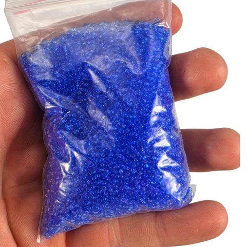 PERLES DE ROCAILLE PRECIOSA, CRISTAL BLEU, TRANSPARENT 10 / 0