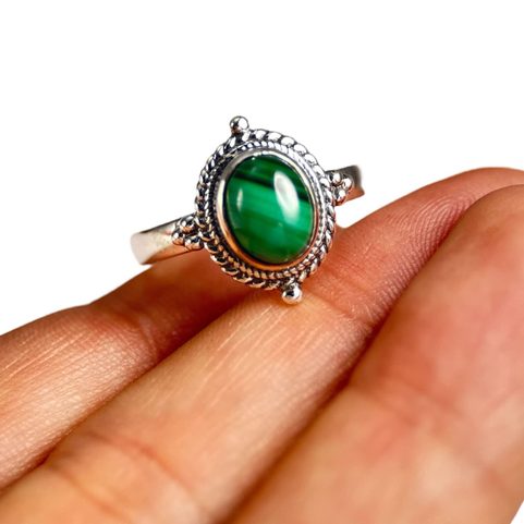 VIRIDIA, RING, MALACHITE SILVER 925/1000