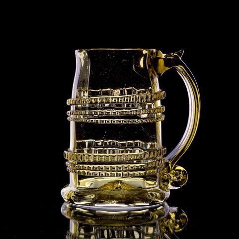 BEER GLASS, HALFLITER, HISTORICAL GLASS, SET OF 2