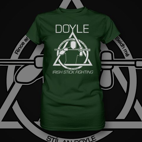 DOYLE STYLE, IRISH STICK FIGHTING, T-SHIRT VERT POUR FEMME