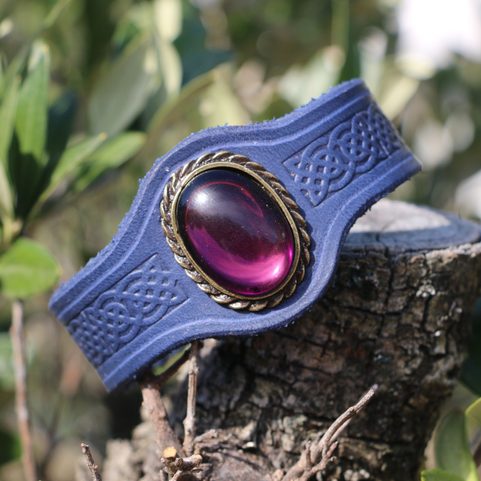 GRACIA LEATHER BRACELET WITH GLASS