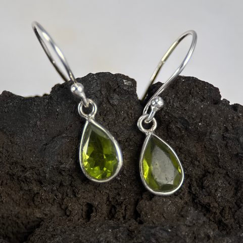 RUTH, SILVER EARRINGS, PERIDOT, AG 925/1000