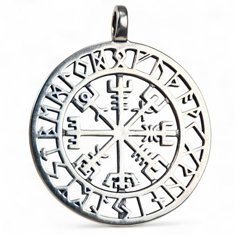 VEGVISIR, RUNES, PENDANT, SILVER
