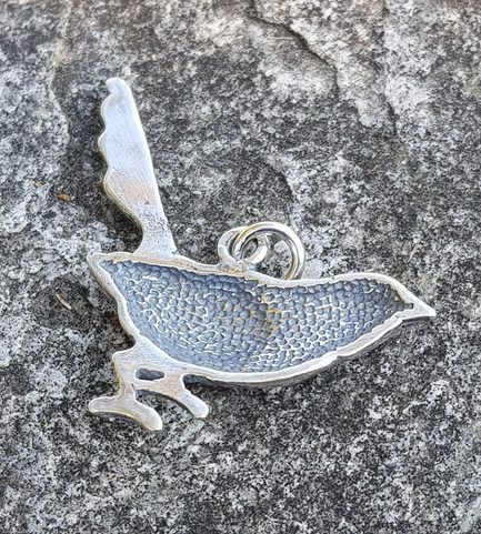 GREAT TIT BIRD, SILVER PENDANT