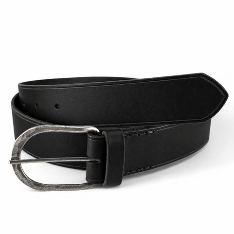 LEATHER BELT, BLACK
