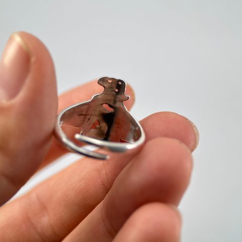 SCYTHIAN DEER, ADJUSTABLE RING, SILVER 925/1000