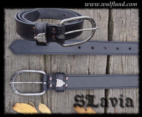SLAWA, EXCLUSIVE LEATHER BELT WITH SILVER STUD
