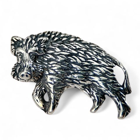 WILD BOAR, STERLING SILVER PENDANT