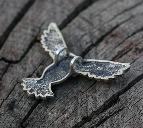 FLYING OWL, SILVER STERLING TALISMAN