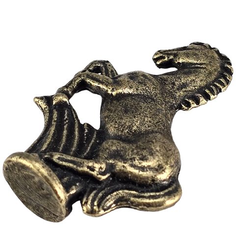 HORSE, FIGURINE, ZINC, ANT. BRASS