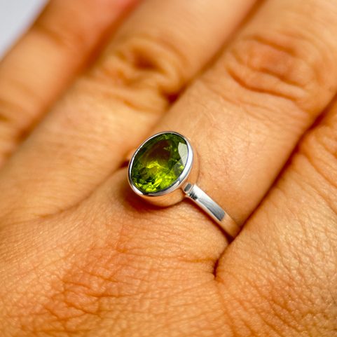 RIVA, SILVER RING, PERIDOT AG 925/1000