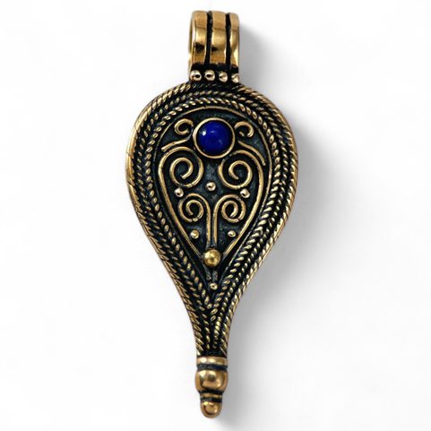 ROMAN PENDANT, II. CENTURY, BRONZE LAPIS LAZULI