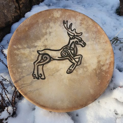 CELTIC DEER SHAMANIC FRAME DRUM 40 CM