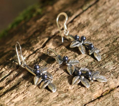 BLUEBERRIES, JEWELLERY SET, SILVER