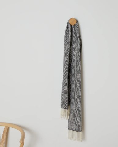 FOXFORD OXFORD AND WHITE CASHMERE BLEND SCARF, IRELAND