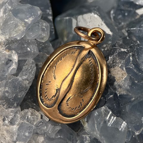 DEER TRACK, PENDANT, BRONZE