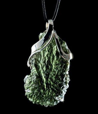 ERIS, CZECH MOLDAVITE STERLING SILVER PENDANT