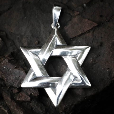 DAVID'S STAR, LARGE PENDANT STERLING SILVER