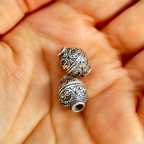 SILVER SLAVIC GOMB, BEAD, SILVER 925