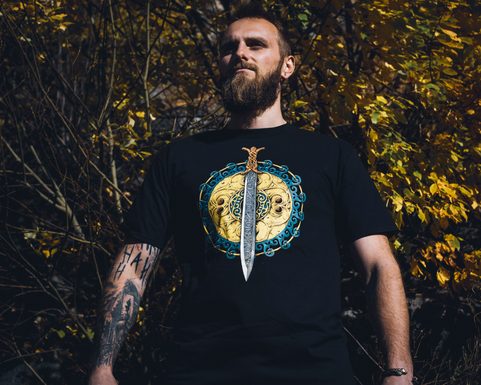 CLAÍOMH SOLAIS - SCHWERT DES LICHTS, KELTISCHES T-SHIRT MÄNNER - IRISCH