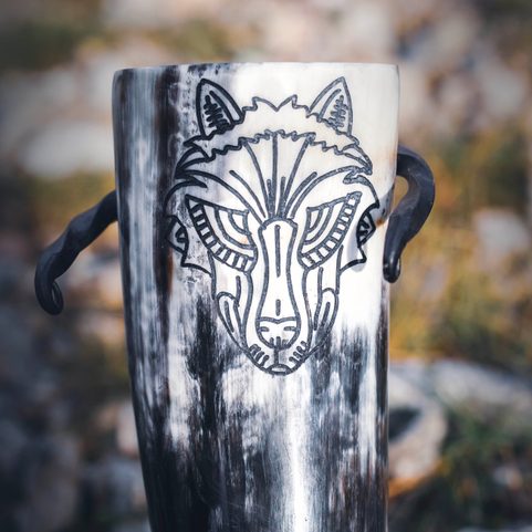 VUK - WOLF, DRINKING HORN