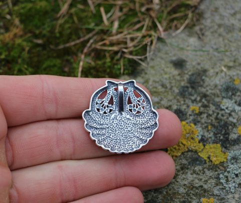 MUSCHEL, PRAG JUGENDSTILSCHMUCK, ANHÄNGER UND OHRRINGE SILBER 925