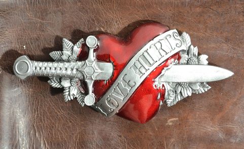 LOVE HURTS, BELT BUCKLE