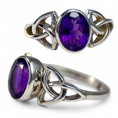 CELTIC KNOT, RING, AMETHYST SILVER 925/1000