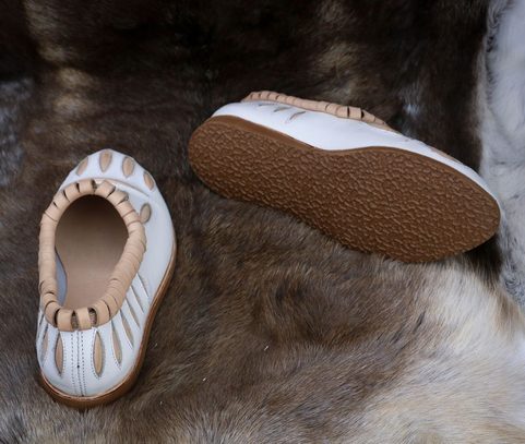 RENAISSANCE SHOES, LEATHER, WHITE
