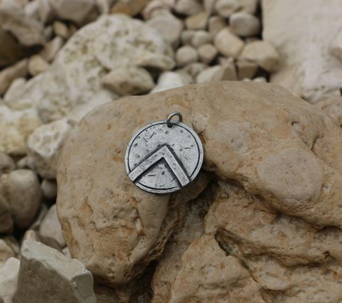 SPARTAN SHIELD, PENDANT, ZINC