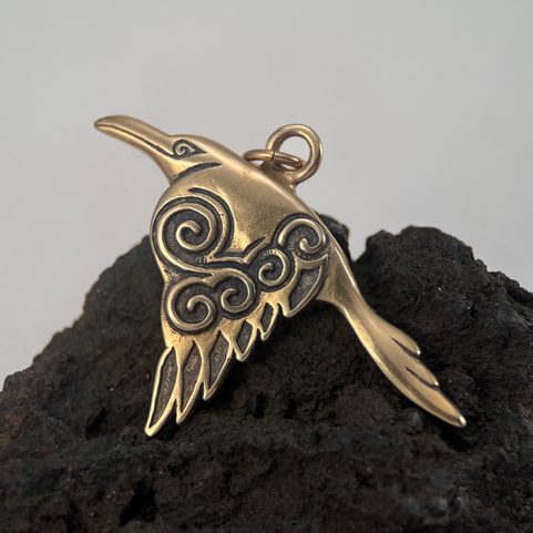 CORVUS - CELTIC CROW PENDANT, BRONZE